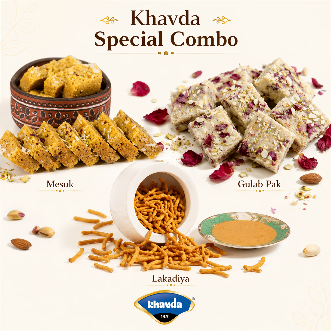 Khavda Special Combo | Mesuk, Gulab Pak & Lakadiya | 700 gms