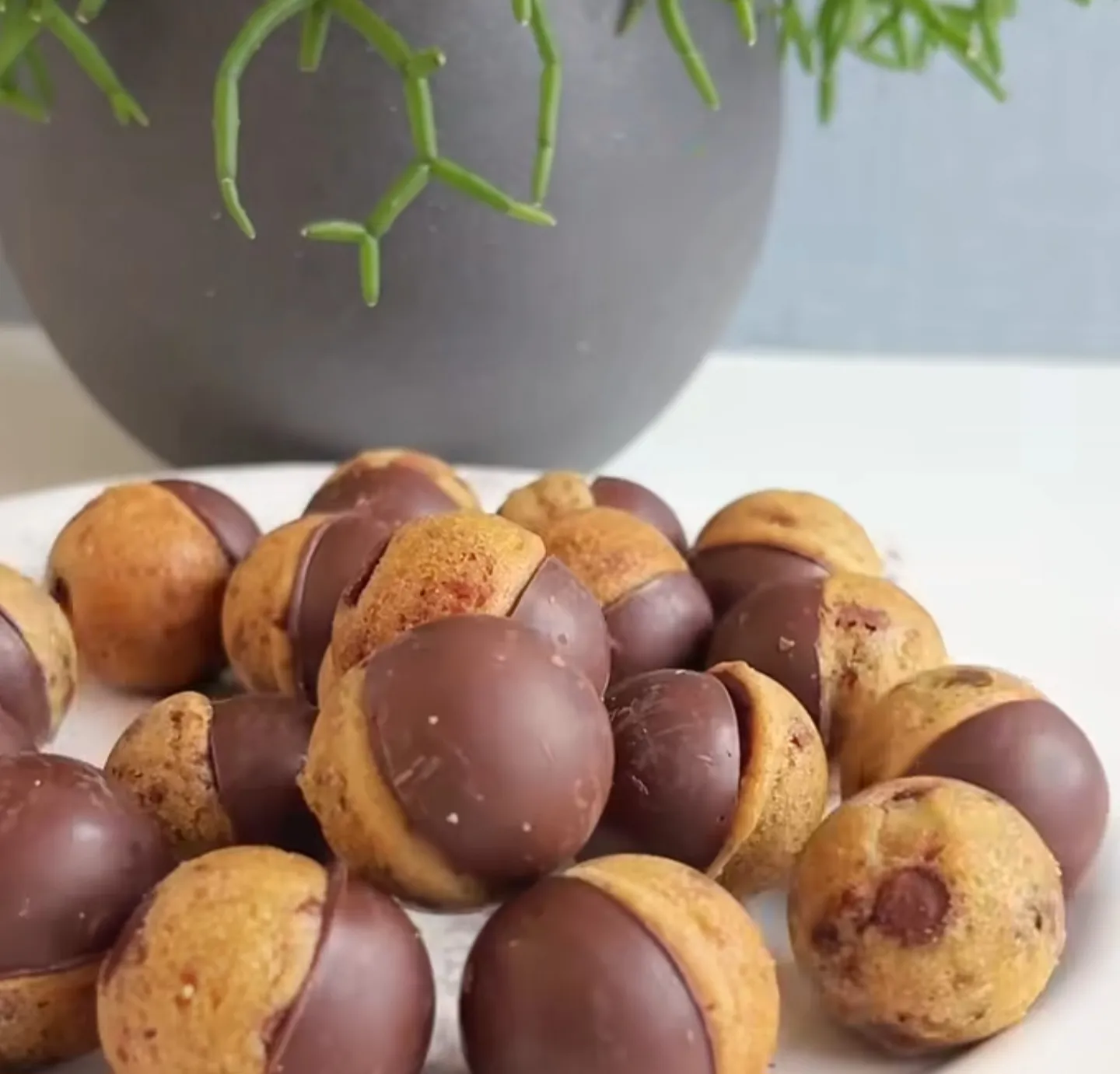Chocolate cookie balls jar