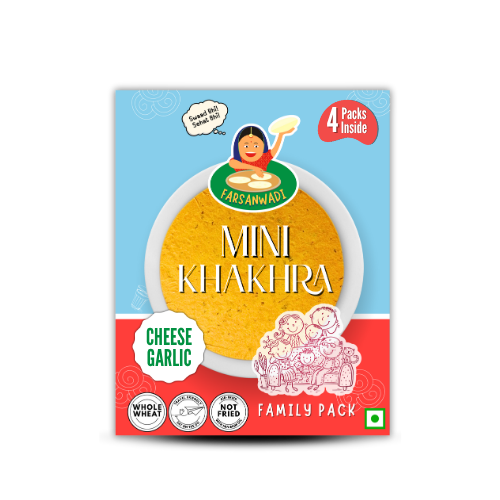Cheese Garlic Mini Khakhra Pack of 4
