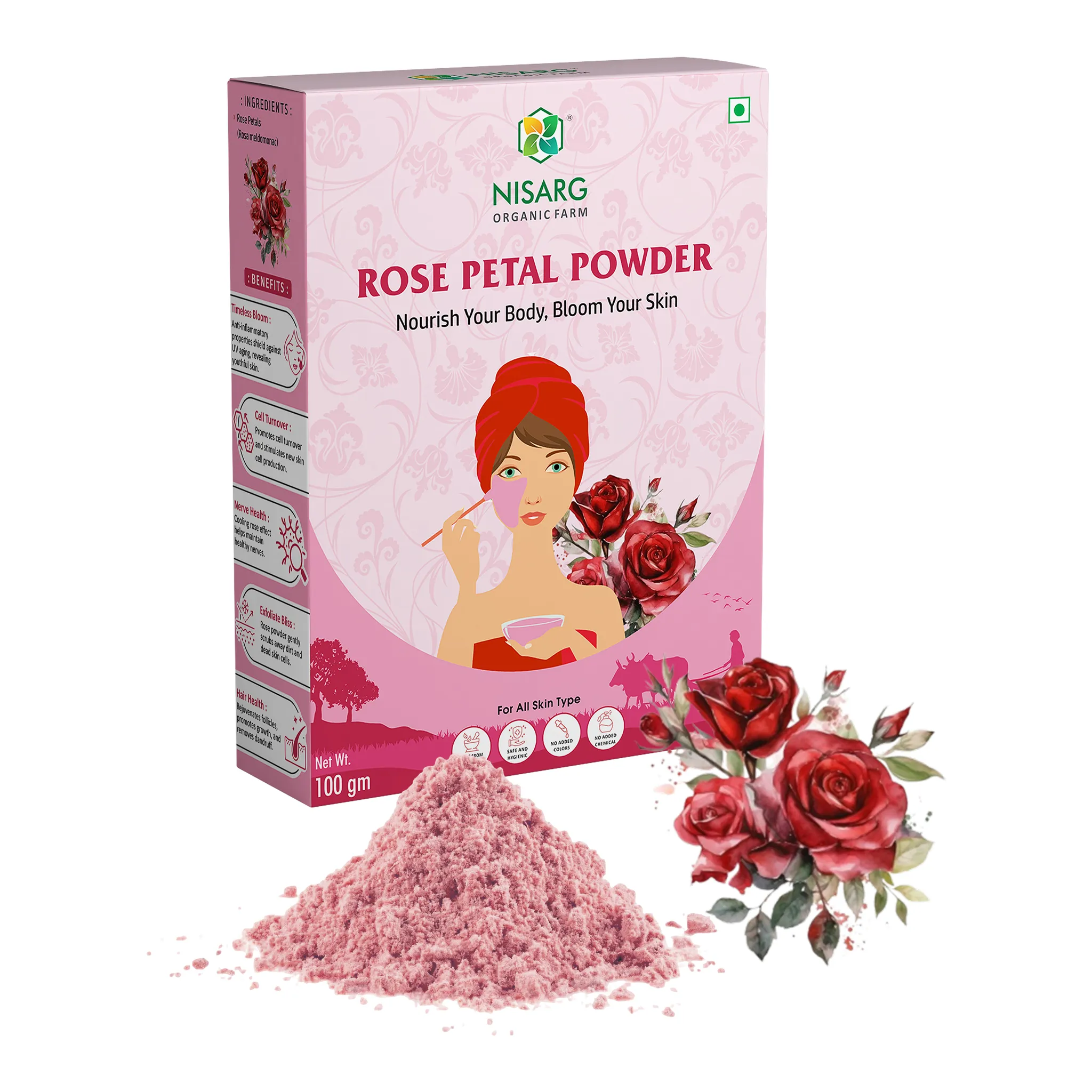 Red Rose Petals Powder | 100 gms