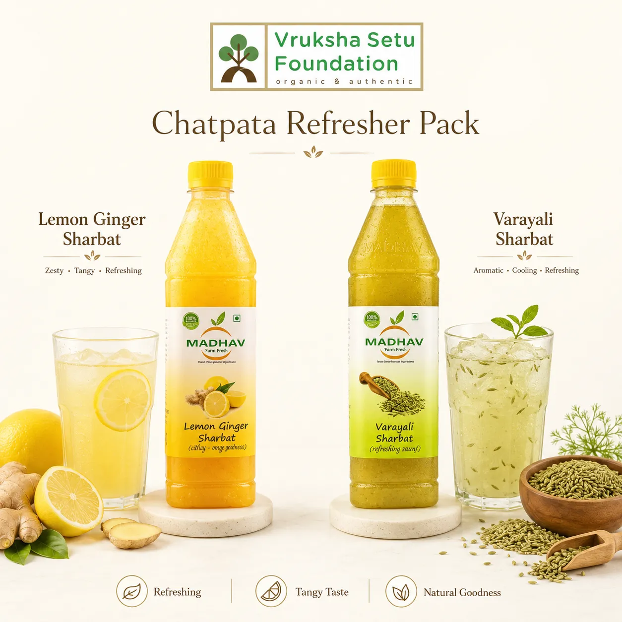 Chatpata Refresh Pack Sharbat Combo |  2 Flavours