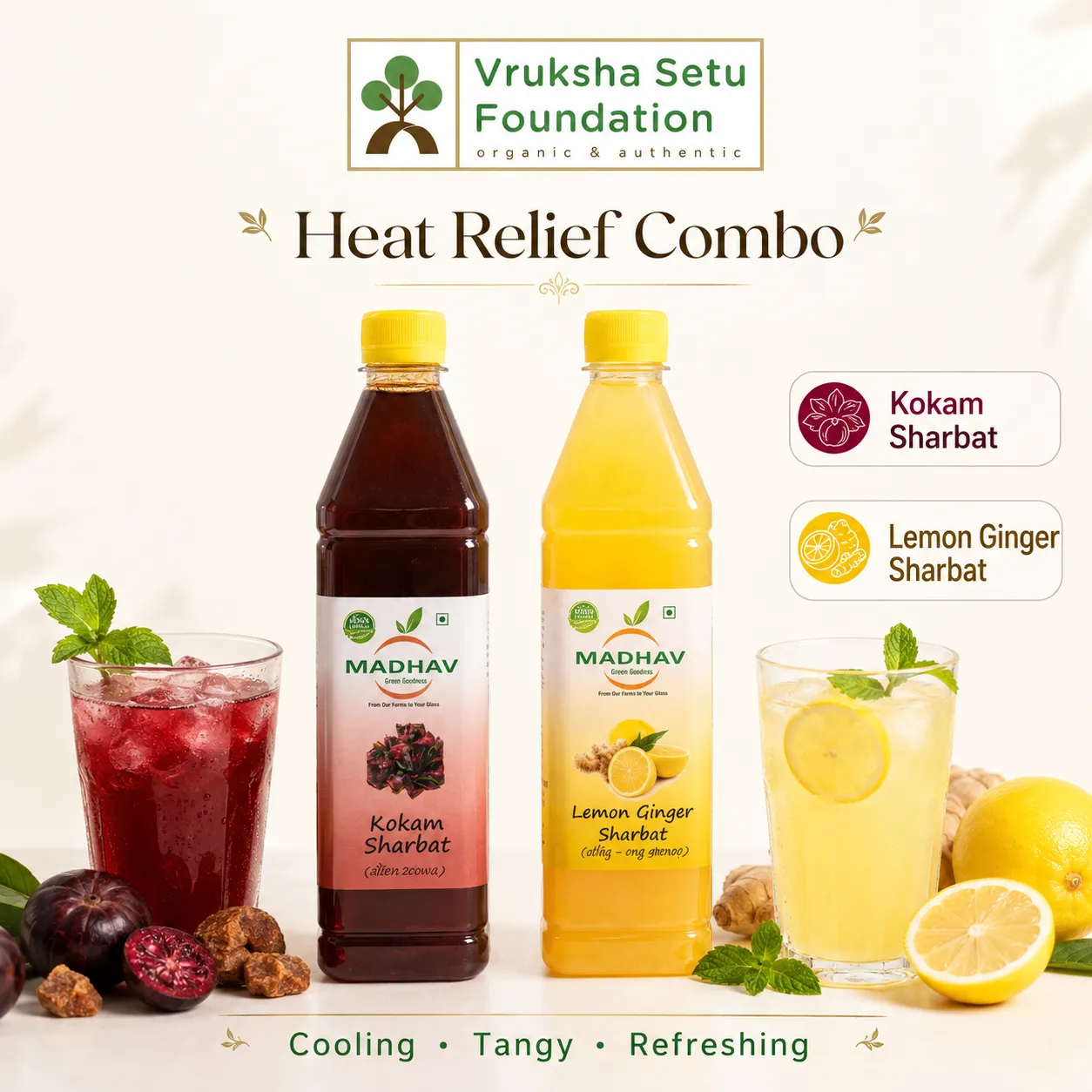Heat Relief Sharbat Combo |  2 Flavours