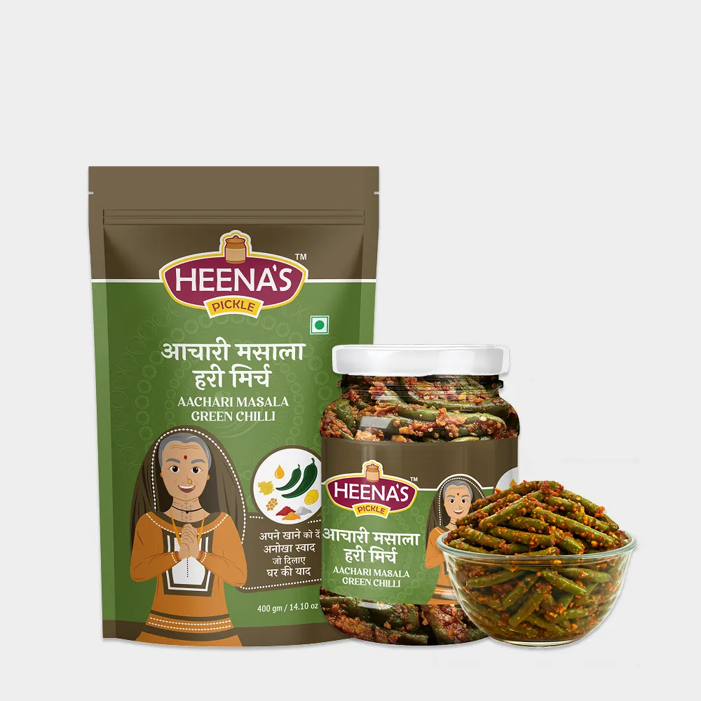 Aachari Masala Green Chilli Pickle (Spicy)