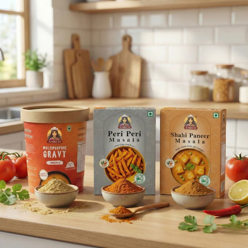Jain Kitchen Starter | Multipurpose Gray, Peri Peri Masala & Shahi Paneer Masala