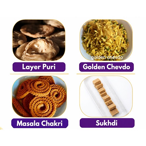 Royal Traditional Combo | Layer Puri, Golden Chevdo, Masala Chakri & Shukhadi