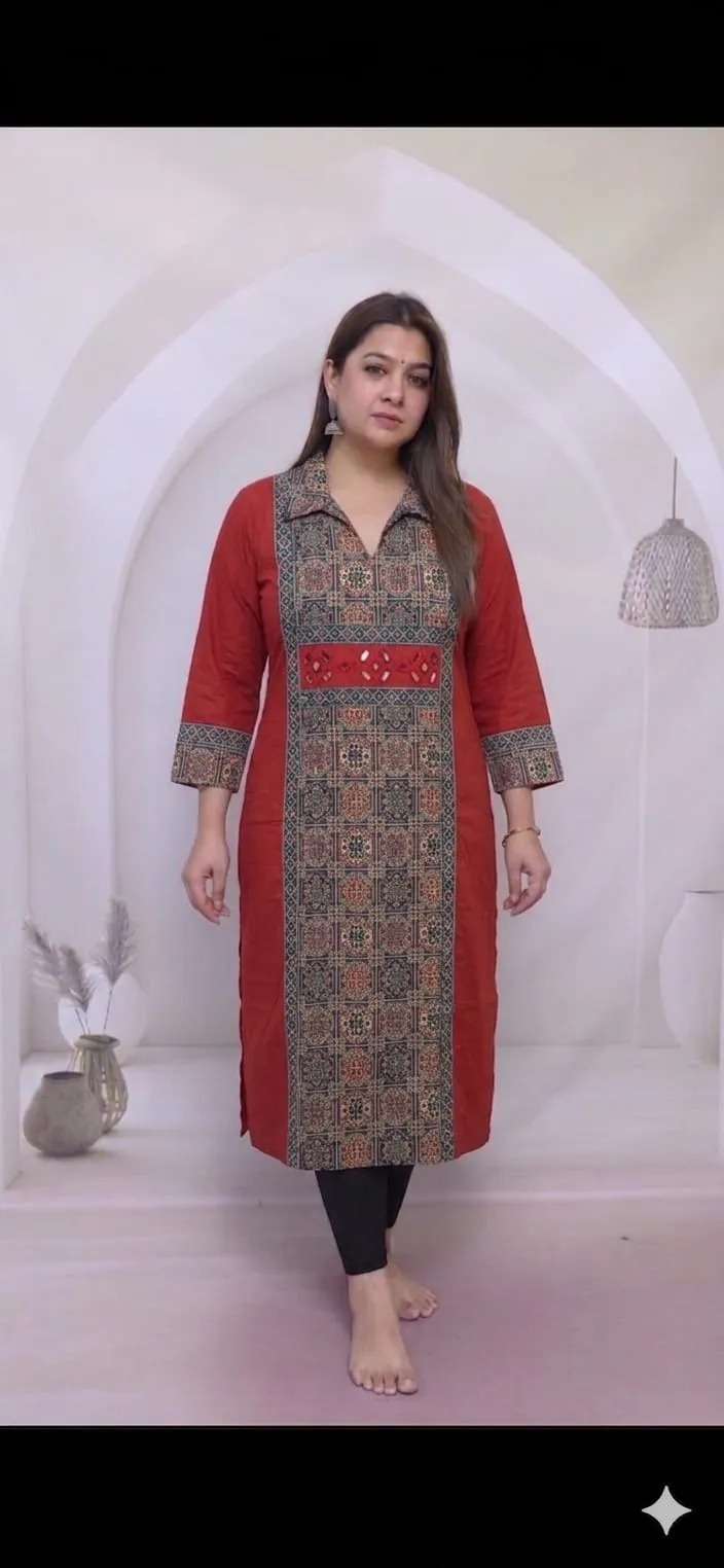 Ajrakh Pannel Kurti