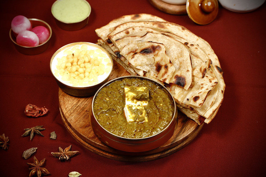 Palak Paneer + Boondi Raita + Choice Of Breads