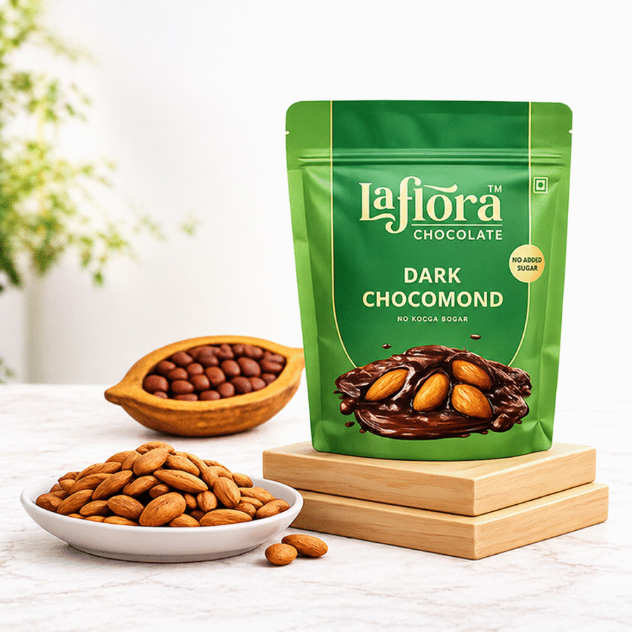 Dark Chocomond No Added Sugar | Dark Chocolate with Roasted Almonds |  200 gms