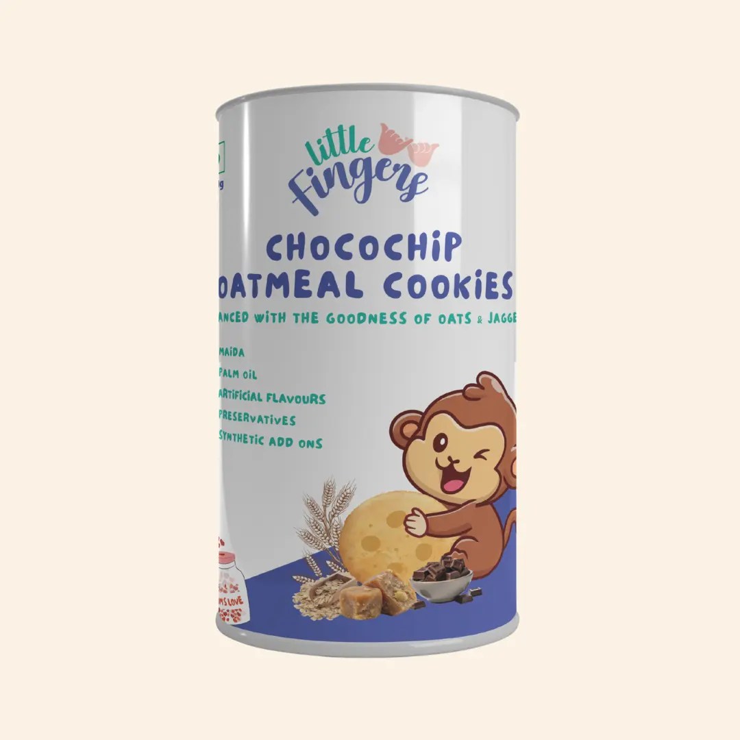 Choco Chip Oatmeal Cookies | Multigrain Jaggery Cookies with Couverture Chocolate | 150 gms