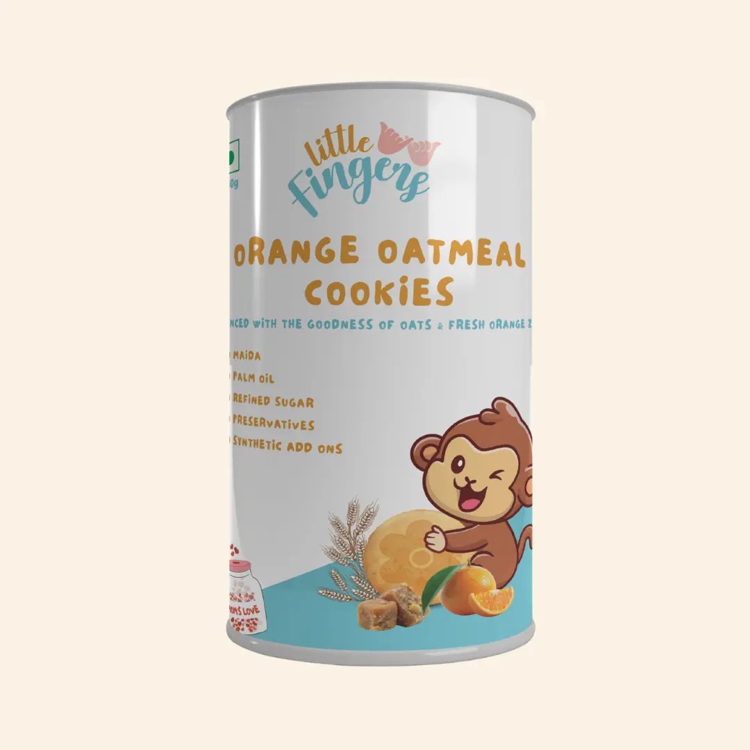 Orange Oatmeal Cookies | Multigrain Jaggery Cookies with Fresh Orange Zest | 150 gms